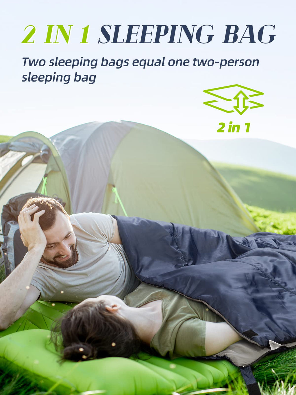 Bessport Lightweight Sleeping Bag, Ultralight Backpacking Sleeping Bag, 3 Season Waterproof For Adults Kids, Outdoor, Hiking, Ca