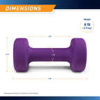 Marcy Neoprene Dumbbell, Single Piece, 6-Lb, Eggplant