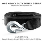2 Inch By 20 Feet Trailer Winch Strap With Hook Heavy Duty Strap Replacement 10000 Lbs Breaking Strength 3300 Lbs Load Capacity