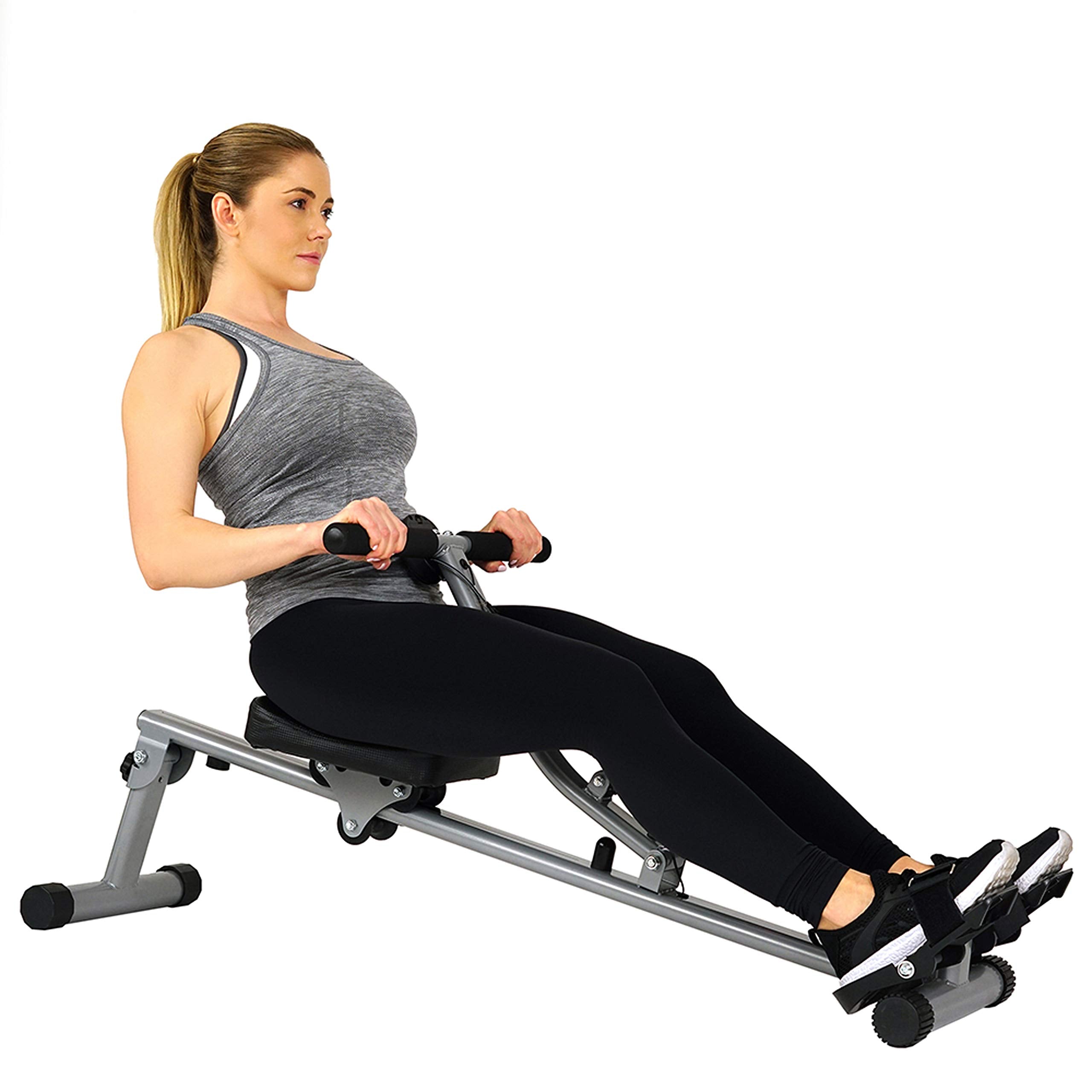 Sunny Health & Fitness Sf-Rw1205 Rowing Machine Rower With 12 Level Adjustable Resistance, Digital Monitor And 220 Lb Max Weight