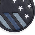 Craftsman Golf Blue Strips Stars Small Mid-Size Half Mallet Putter Head Cover Headcover Magnetic Closure (For Heel Shaft)