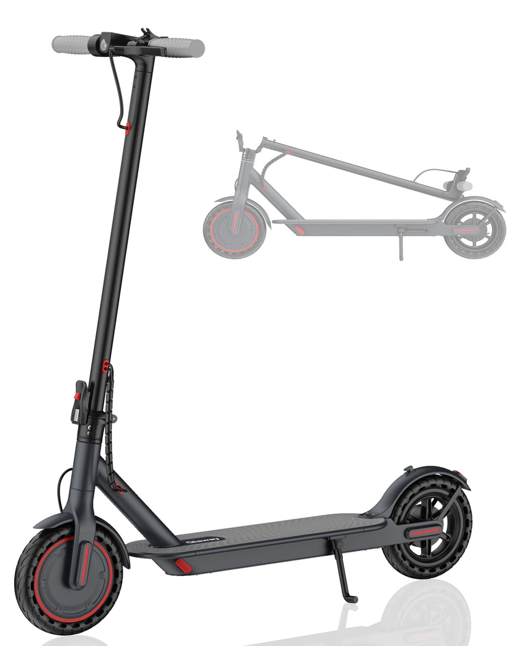 Qlaway Electric Scooter - Top Speed 19 MPH, Max 15 Miles Ranges, 8.5 Solid Tire, Powerful 350W Motor, Load 264LBS, Aluminum Allo