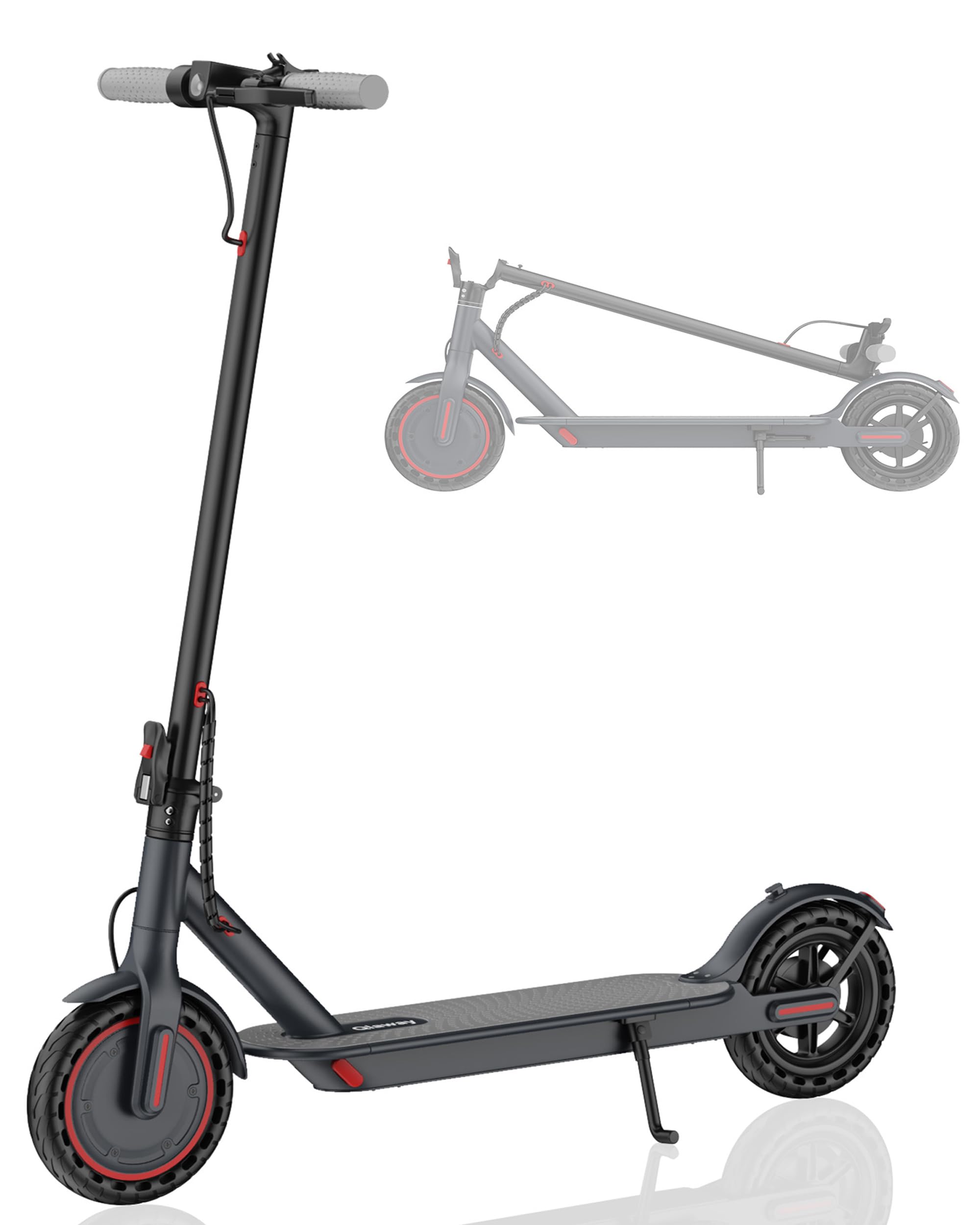 Qlaway Electric Scooter - Top Speed 19 MPH, Max 15 Miles Ranges, 8.5 Solid Tire, Powerful 350W Motor, Load 264LBS, Aluminum Allo