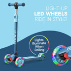 Dribbl 3-Wheel Kids Scooter - Lean-to-Steer Technology, Adjustable Height Handlebar, Wide Anti-Slip Deck, Scooter for Boys & Gir