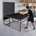 Ping Pong Table Foldable & Portable Table Tennis Table Set for Indoor & Outdoor Games with Net, 2 Paddles and 3 Balls (8FT-Black