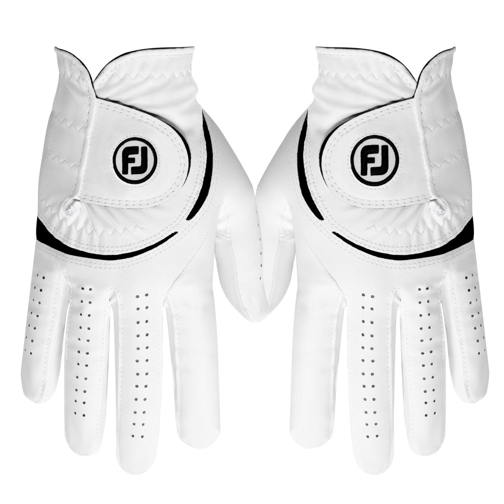 Footjoy Womens Weathersof Pair Golf Gloves, White, Small