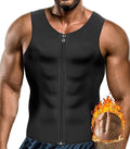 Men Sauna Vest Sweat Waist Trainer Zipper Hot Neoprene Tank Top Corset Compression Body Shaper Sauna Shirt Workout (Blackzip,XL)