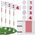 Burbell 4 Pack Golf FlagStick 6ft Putting Green Flags Golf Hole Cup Pole Pin Numbered Flags for Driving Range Backyard Yard Putt