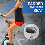 Xterra Fitness Folding Exercise Bike, 225 Lb Weight Capacity, Cordless, Battery Powered With Solid X-Frame Folding Design, Padde