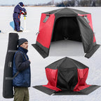 Vevor Pop Up Ice Fishing Tent, 4-6 Person Large Insulated Shelter, 87X79X78 50Sq Ft Fishing Area, Portable Hub-Style Shanty For