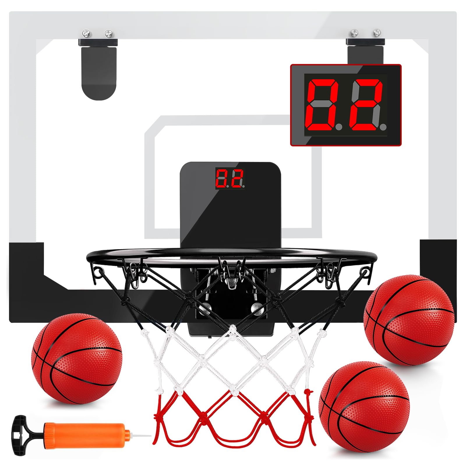Over The Door Basketball Hoop With Electronic Scoreboard Indoor Basketball Hoop For Kids And Adults Bedroom Basketball Hoop Offi