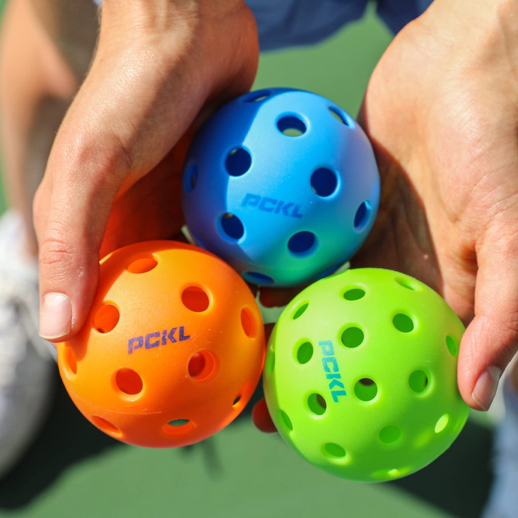 Pckl Optic Speed Pickleballs  Indoor & Outdoor  4 Pack  Built To Usapa Specifications (Indoor Orange)