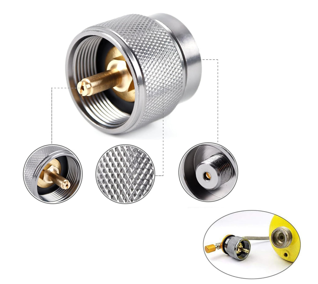 Hamans Propane Adapter Camping Stove Adapter Gas Adapter Converter Outdoor Propane Small Tank Input En417 Valve Output Cylinder