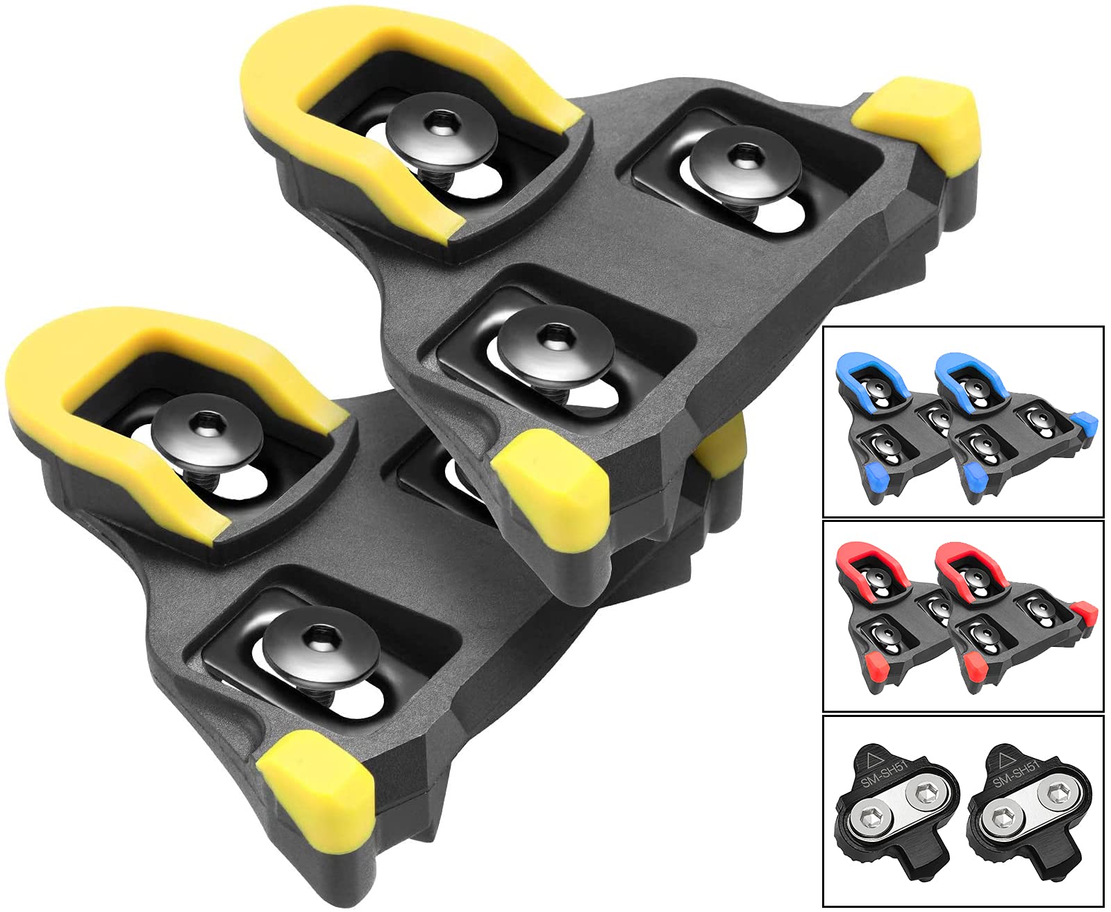 NAACOO Bike Cleats Compatible with Shimano Speed-SL SH Cleats- Indoor Outdoor Peleton Spin Cycling Pedals Cleat & Road Bike Bicy