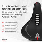 Wittkop Oversized Bike Seat For Peloton Bike & Bike+, Comfort Bicycle Seat, Compatible With Peloton, Spin, Road Or Exercise Bike