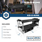 Kid-O-Bunk With 2 Side Organizers, Black