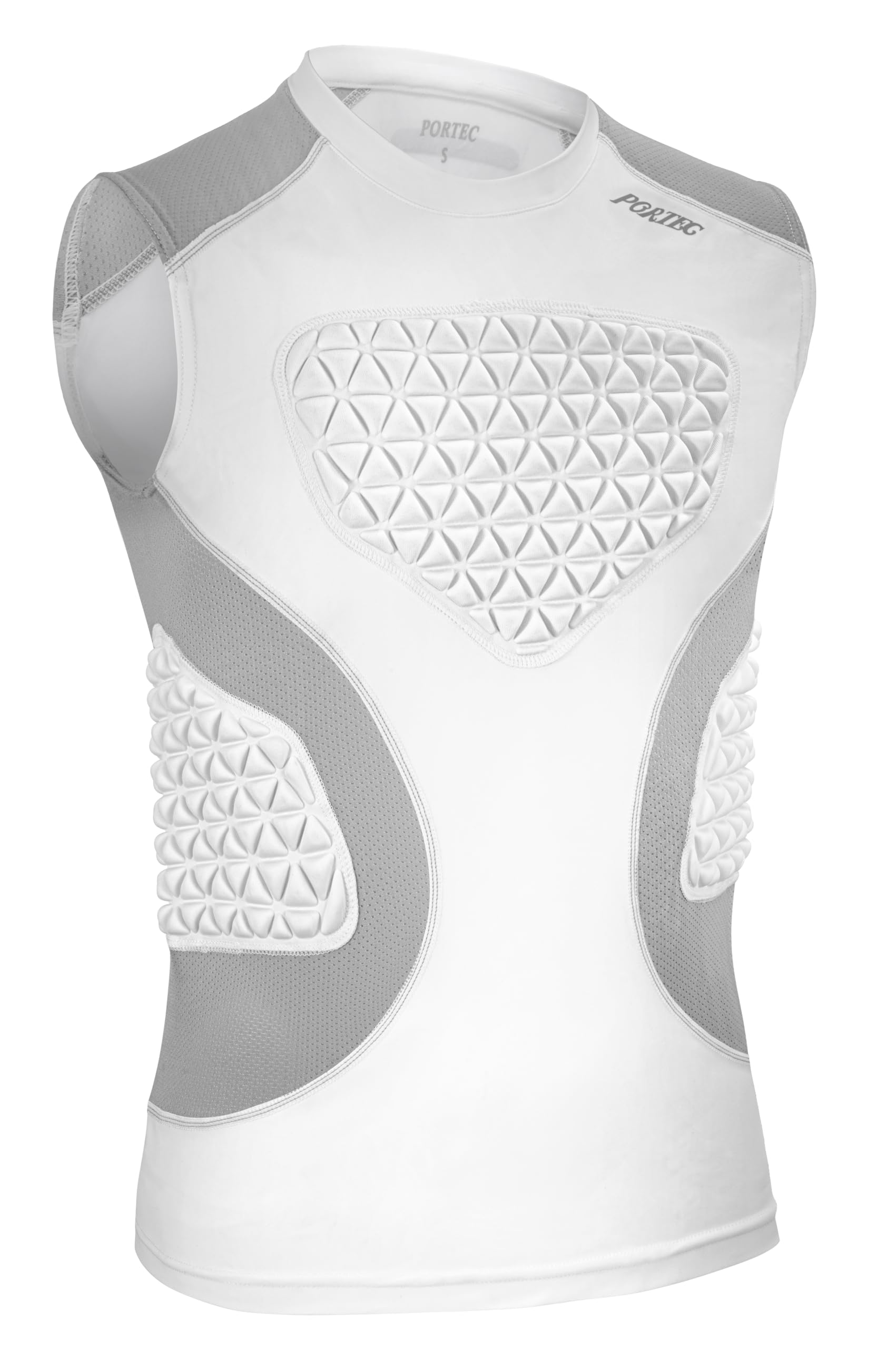PORTEC Youth Padded Compression Shirt - Baseball & Football Chest Protector for Kids - Shock Absorbing Heart Sternum Guard Base 