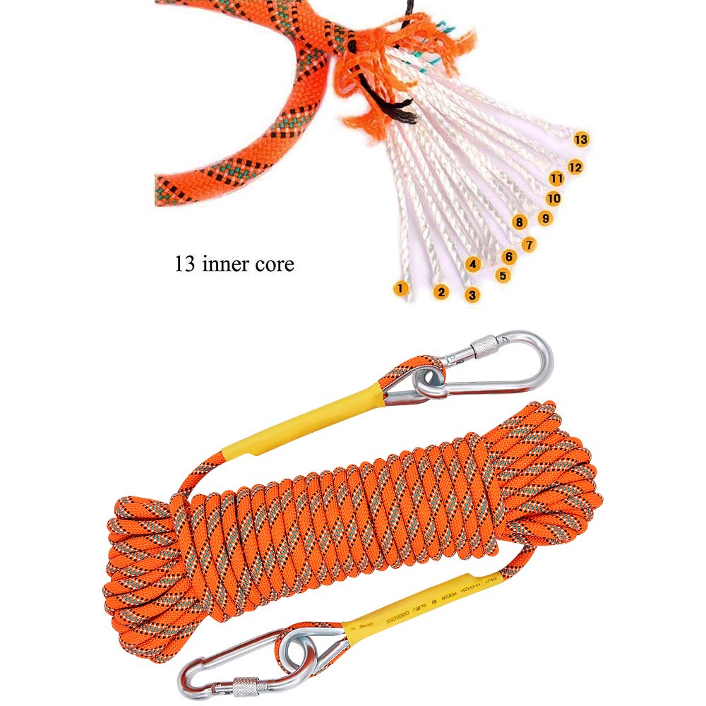 X Xben Outdoor Climbing Rope 20M (64Ft) Rock Climbing Rope, Escape Rope Climbing Equipment Fire Rescue Parachute Rope (64 Foot)