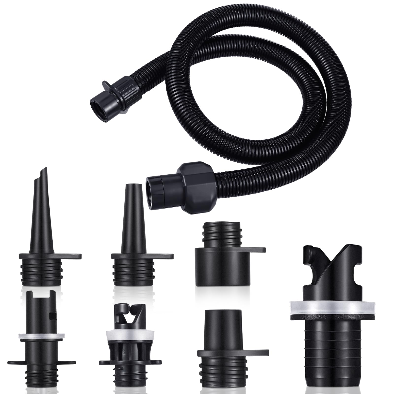 Therwen 8 Pcs Air Hose Kit Includes Air Pump Hose 7 Nozzles Adaptor Stand up Paddleboard Accessories Paddle Board Replacement Pa