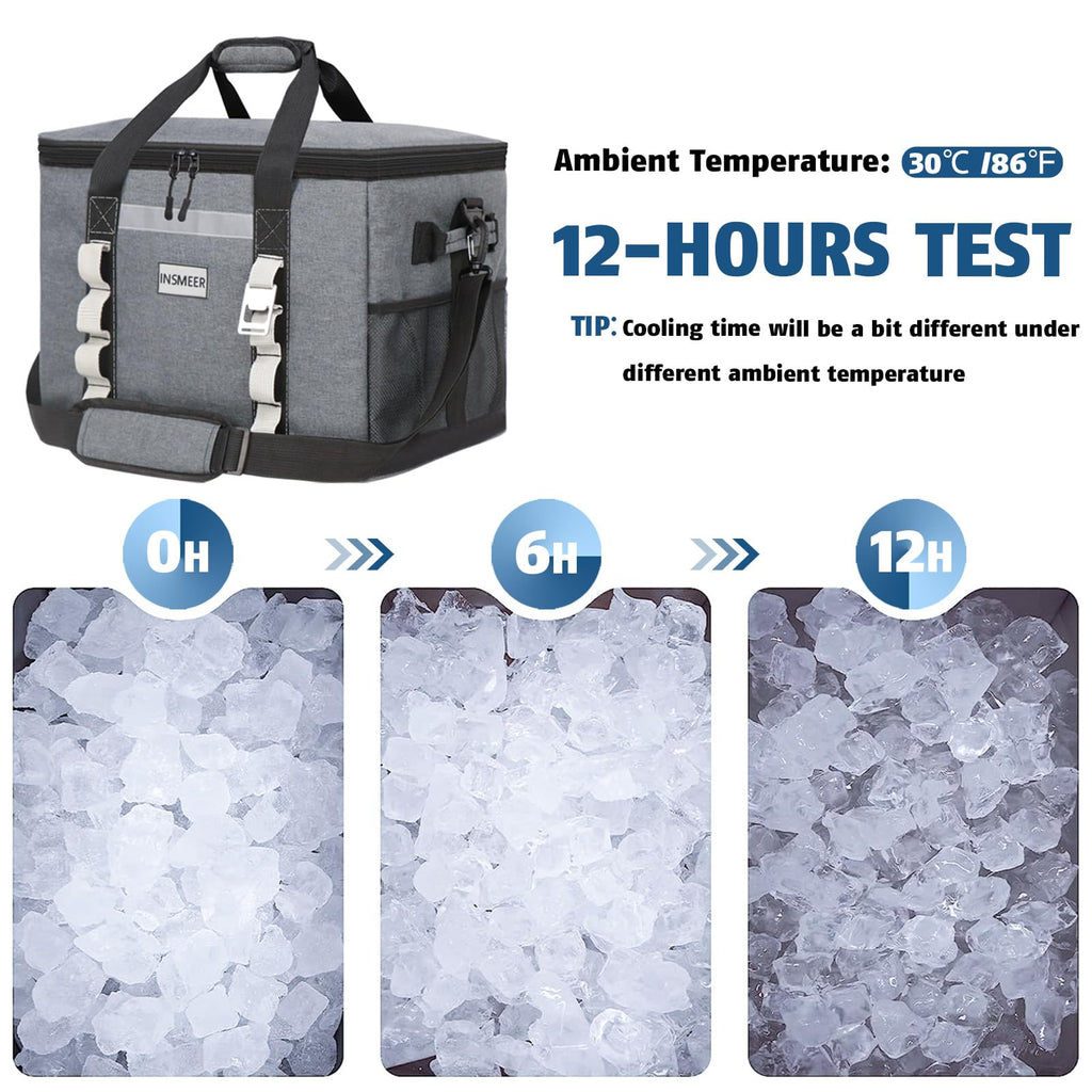 Insmeer Insulated Cooler Bag 65Cans/32 Cans Large Cooler Bag Soft Sided Cooler With Shoulder Strap, Collapsible Leakproof Portab