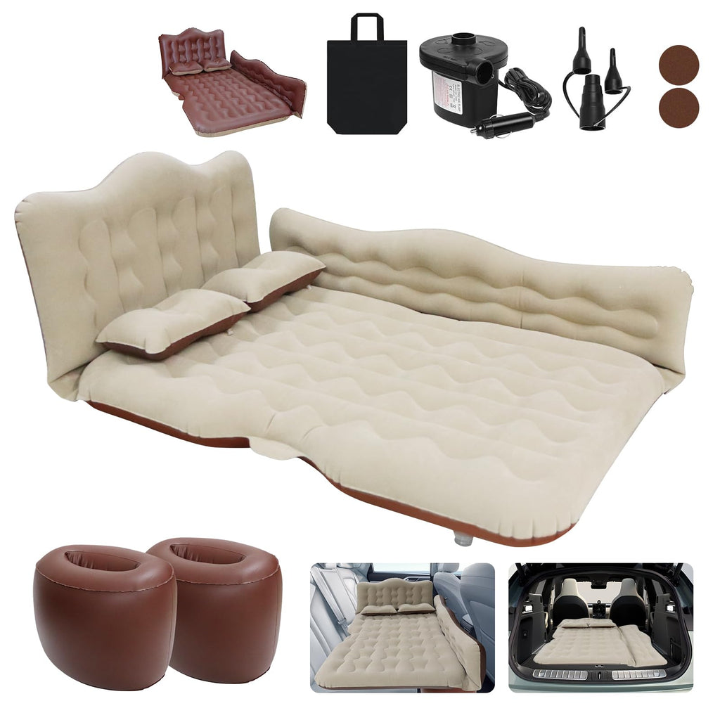 Iswees Car Bed Suv Air Mattress, Car Air Mattress With Electric Pump, 2 Inflatable Pillows And 2 Footrests For Back Seat, Side S
