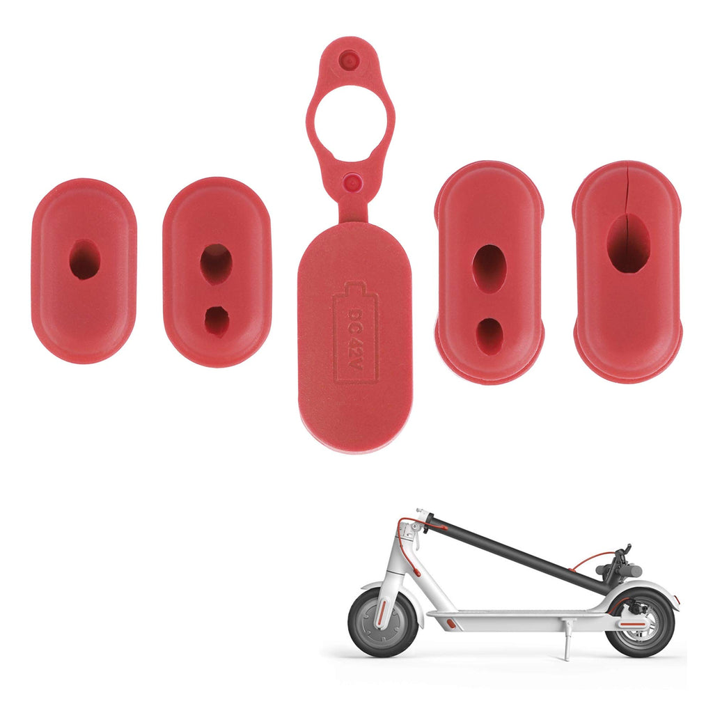 Tomall Silicone Charge Port Cover Rubber Plug Silicone Plug Red Charging Dust Silicone Plug 5 Pcs Compatible For Xiaomi M365 Ele