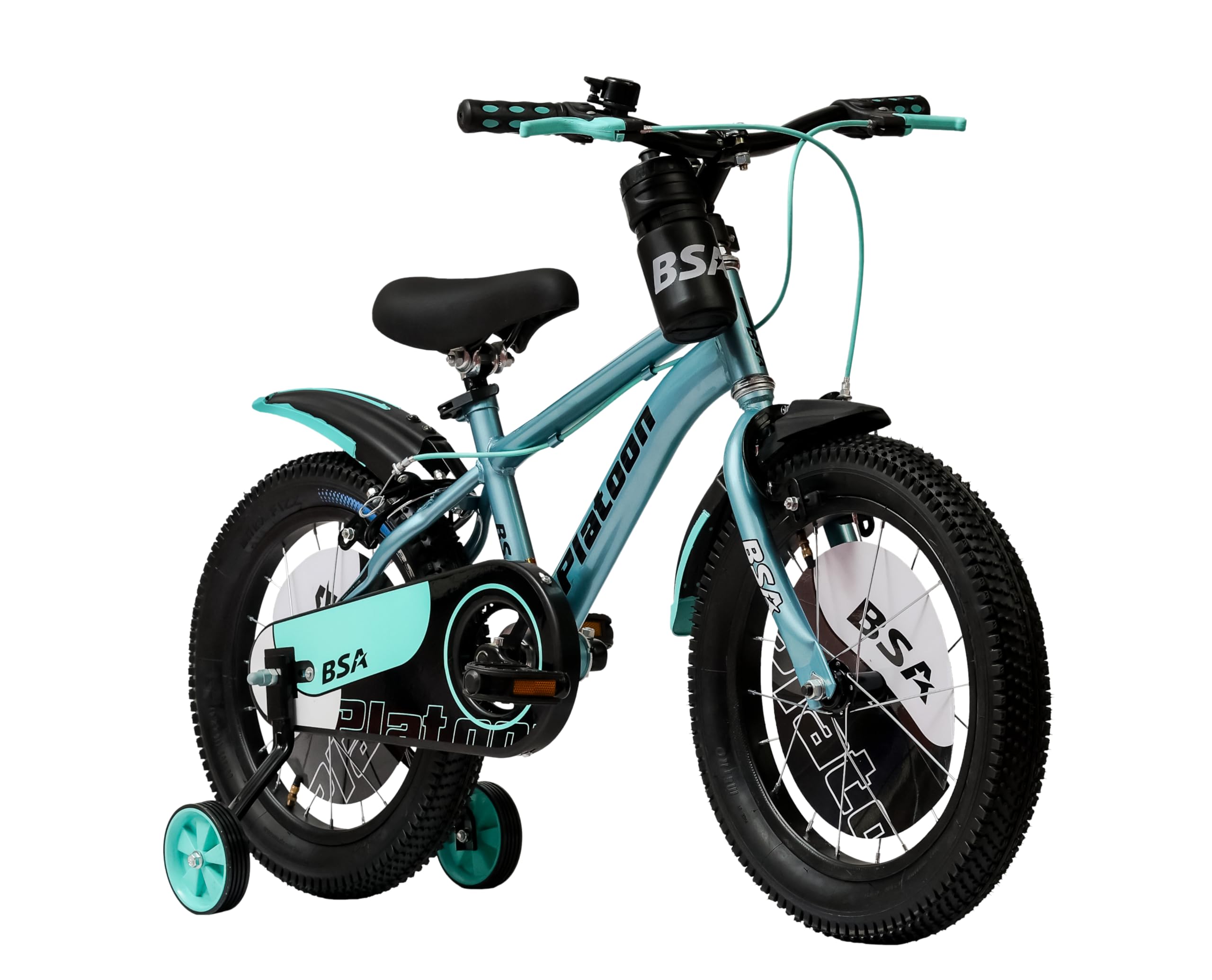 Bsa Platoon Cycle | 20T | Cycle For Kids Of 8 Years & Above Unisex, Single Speed With Mudguard & Training Wheels, 85% Assembled,