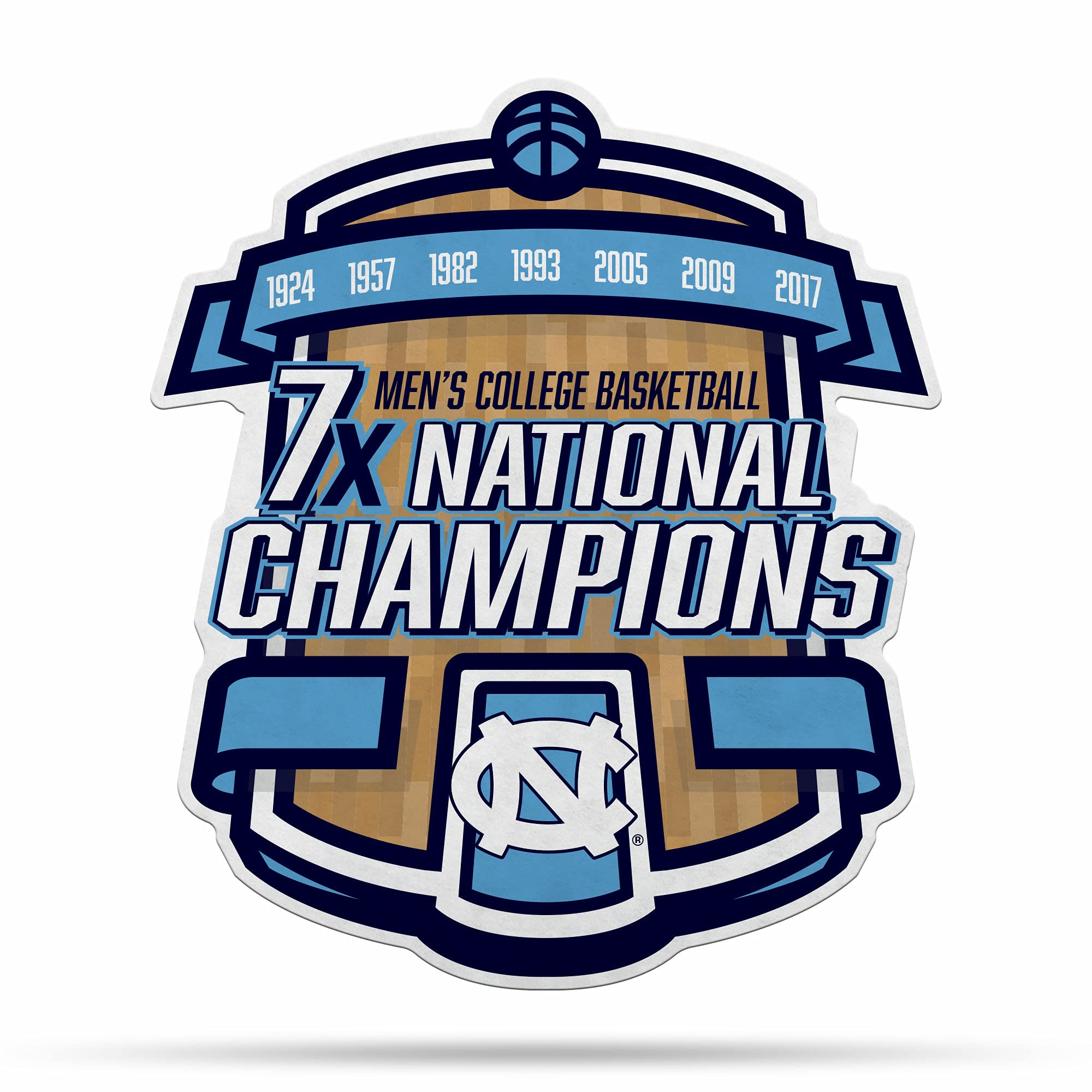 Rico Industries Ncaa North Carolina Tar Heels Champ Shape Cut Pennant - Home And Living Room D  Cor - Soft Felt Ez To Hang