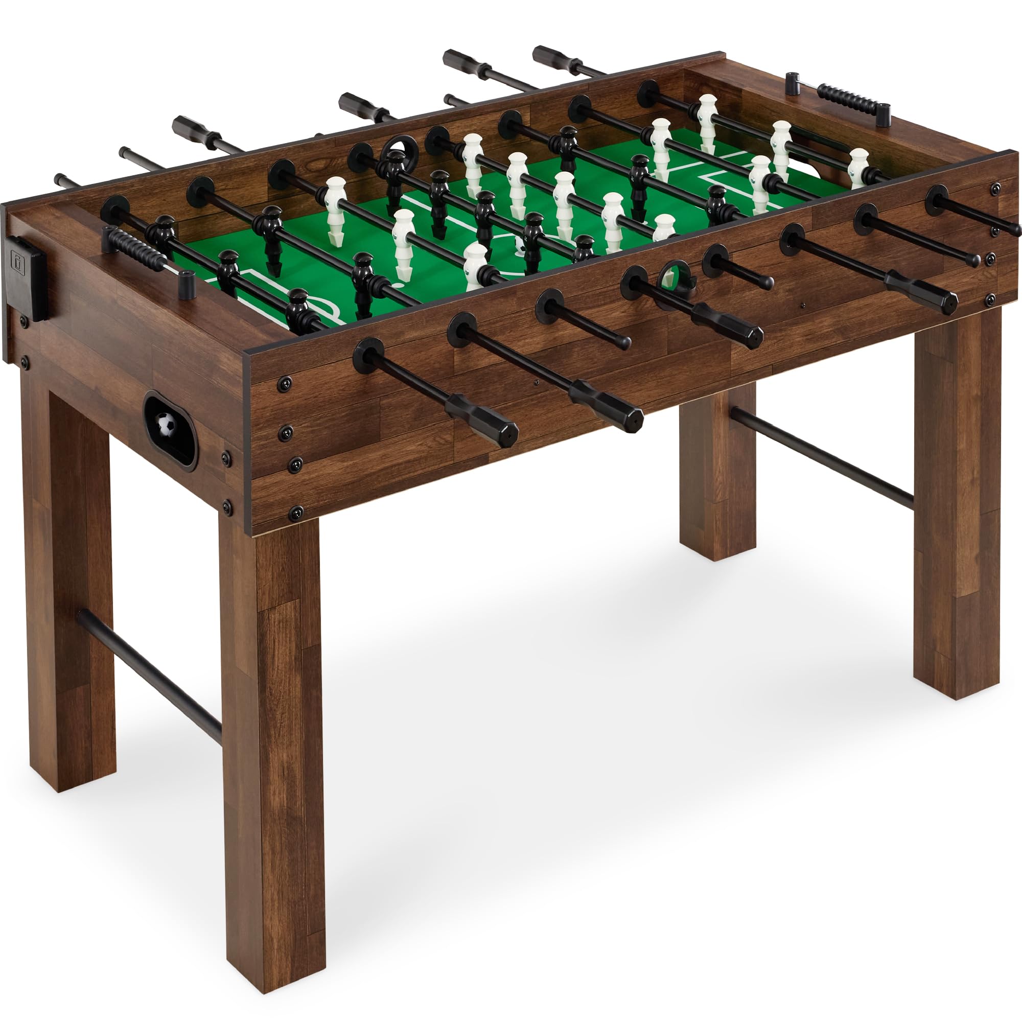 Best Choice Products Large 54 Inch Full-Size Foosball Table For Home, Game Room - Includes 2 Balls, 2 Cup Holders - Walnut