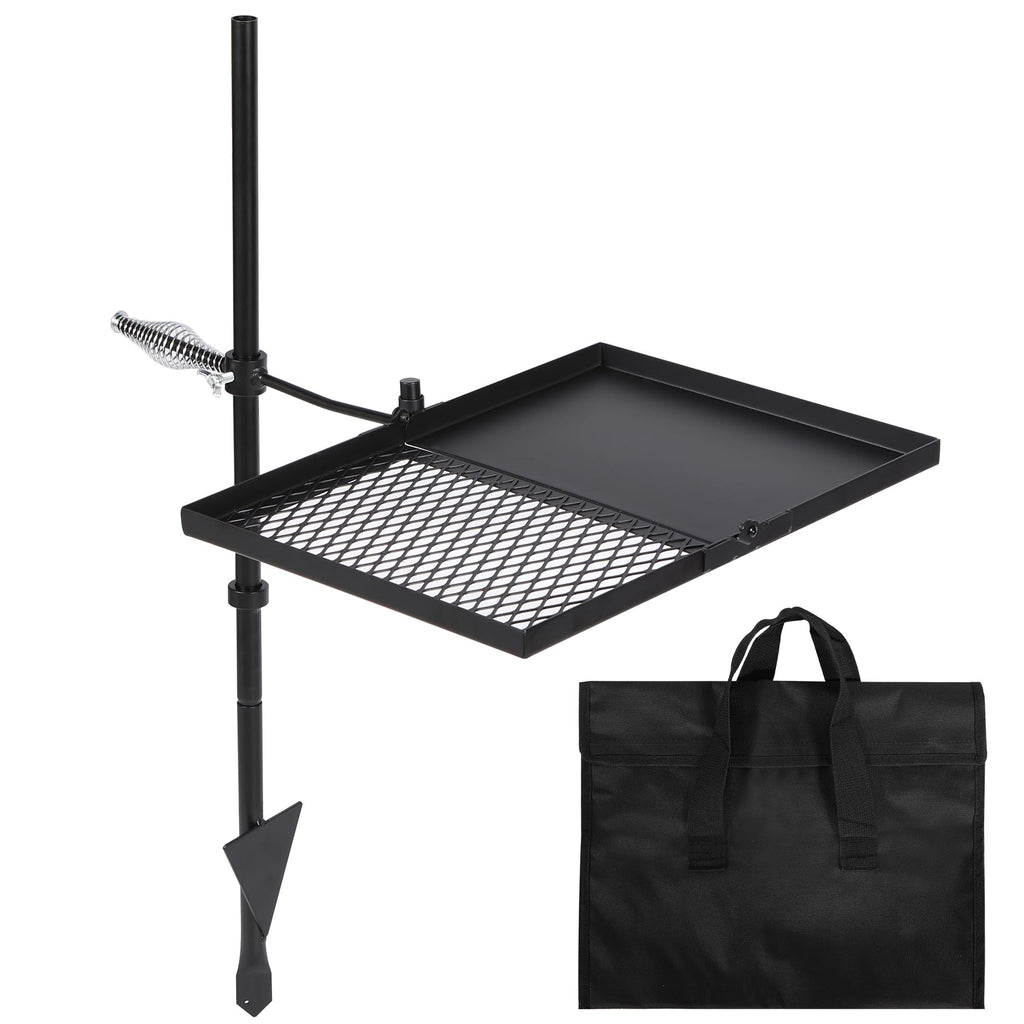 Redcamp Folding Swivel Campfire Grill, Portable Fire Pit Grill Grate Over Fire Pit, Heavy Duty Steel Grate & Camp Fire Rack With
