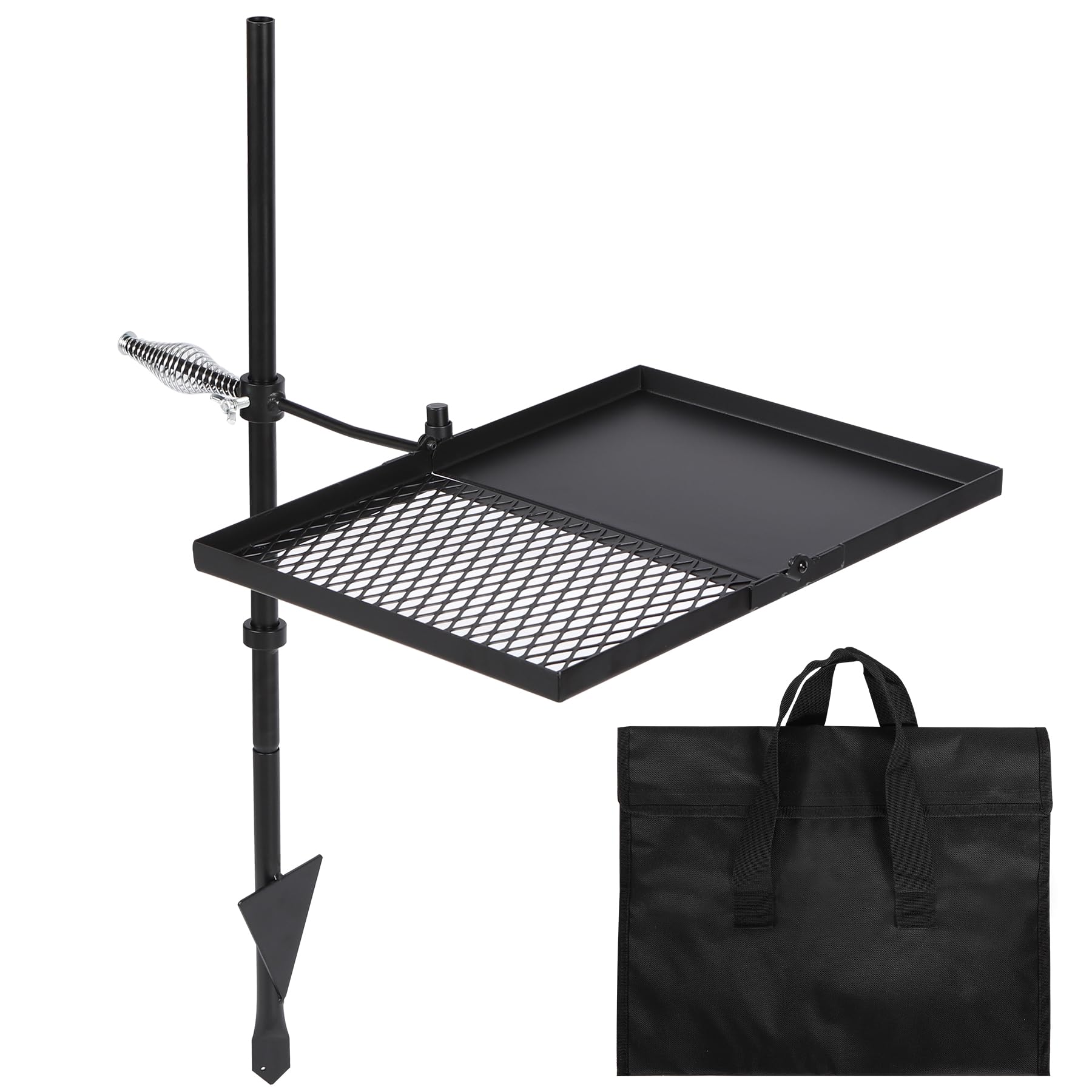 Redcamp Folding Swivel Campfire Grill, Portable Fire Pit Grill Grate Over Fire Pit, Heavy Duty Steel Grate & Camp Fire Rack With