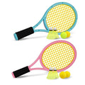 Tennis Racket Set For Children,17 Inch Racquet With 3 Soft Balls,1 Tennis Ball And 4 Badminton Balls For Toddler Indoor/Outdoor 