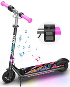 Gyroor Electric Scooter for Kids, E-Throttle 150W Motor LED Display, H30Max-Pink