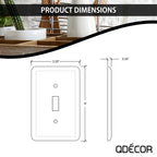 Questech Dacor Single Toggle Light Switch Cover, 1-Gang Electrical Wall Plate, Single Switch Standard Size Receptacle Cover, Dec