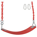 Swing Set Stuff Inc. Commercial Polymer Belt Seat (Red) with 8.5 Ft. Coated Chain and SSS Logo Sticker