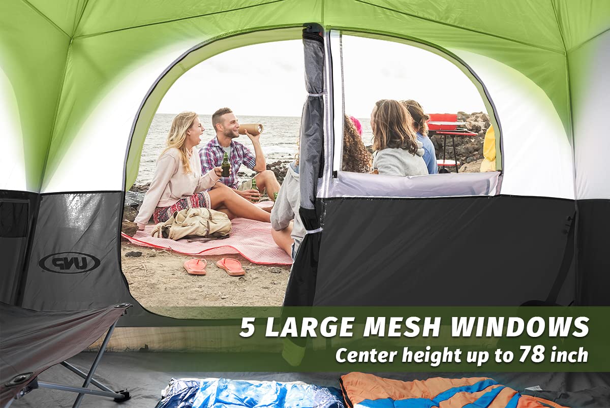Unp Tents For Camping 6 Person Tent For Family Waterproof Windproof Easy Setup Cabin Tent, Upgraded Ventilation 5 Large Mesh Win