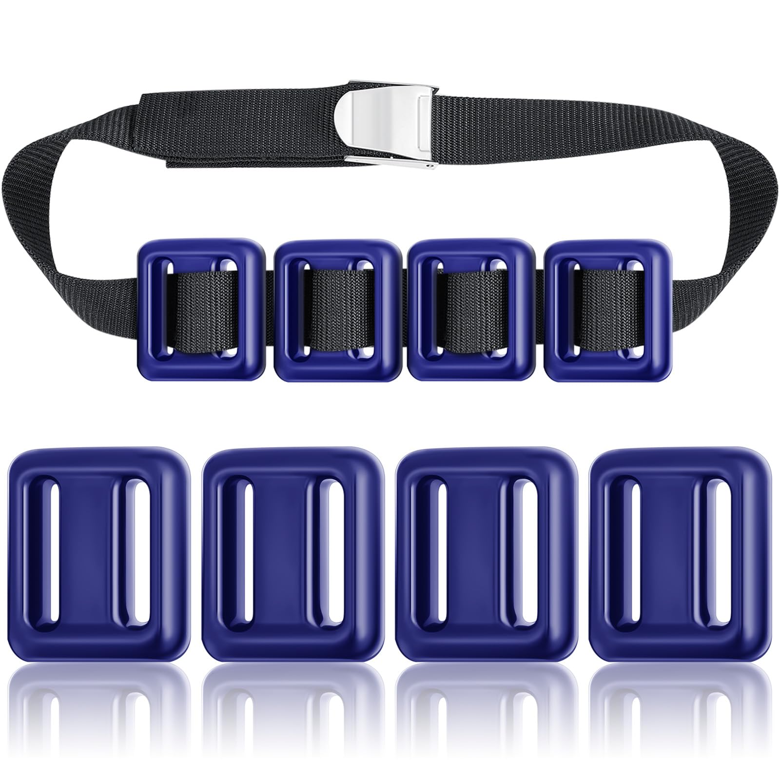 Tellegloww 4 Pcs Dive Weights Belt for Scuba Diving Coated Dive Weights Nylon Dives Belt with 1 Metal Quick Release Buckle for F