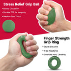 Fitbeast Dual Count Grip Strength Trainer Set, Optimizer Forearm, Wrist, And Hand Power - 5 Pack Adjustable Resistance, Dark Gre