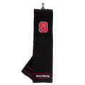 Team Golf Ncaa Nc State Wolfpack Embroidered Golf Towel, Checkered Scrubber Design, Embroidered Logo