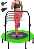 Kanchimi 40 Folding Mini Fitness Indoor Exercise Workout Rebounder Trampoline with Handle, Max Load 330lbs(Green)