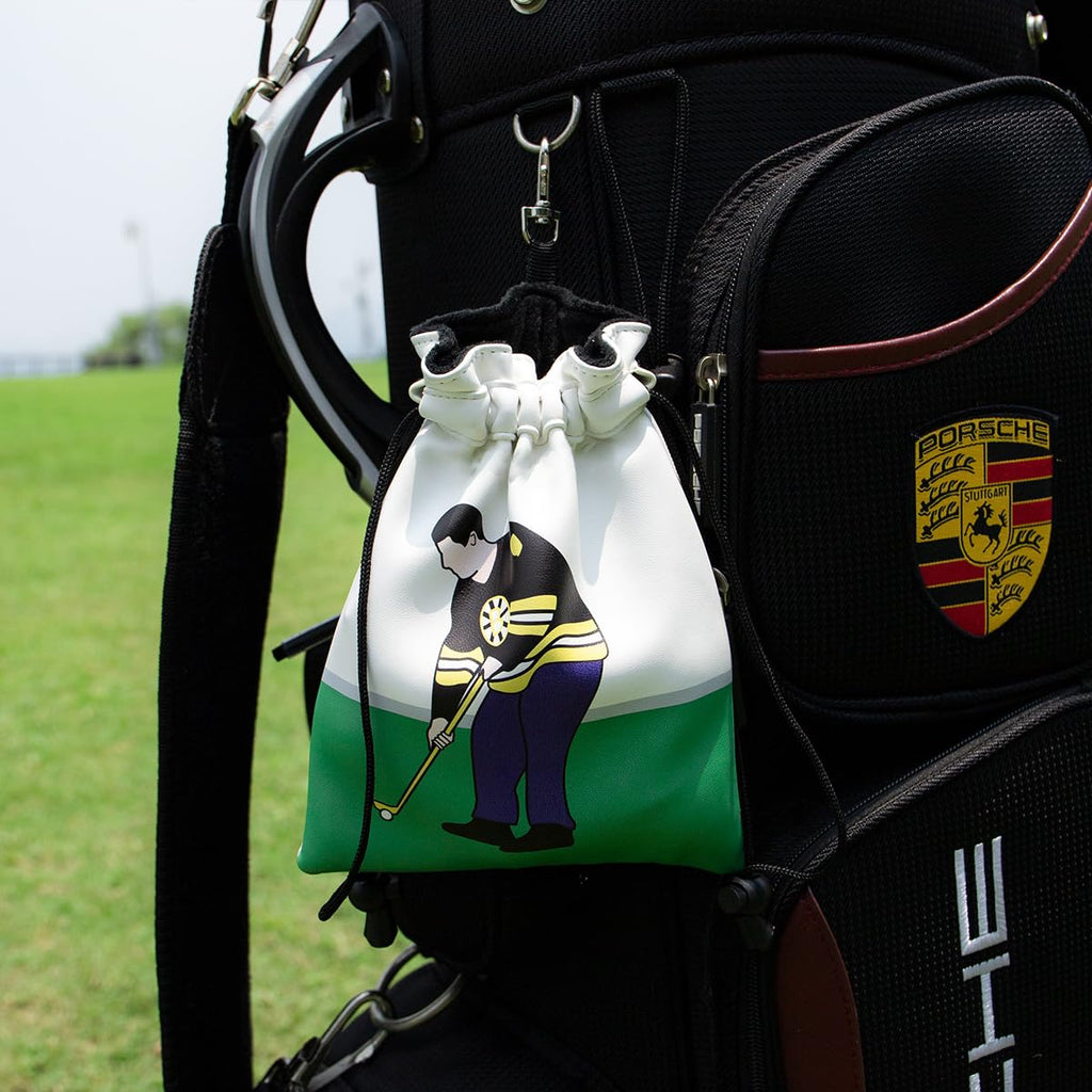 Montela Golf Valuables Pouch,Golf Pouch Bag With Drawstrings Golf Tee Bag Pouch Leather Golf Tee Pouch Golf Ball Bag For Men Wom