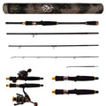 Rigged And Ready Predator P-S-B Unique Predator-Spin-Baitcast Travel Fishing Rod With Case+Micro Trigger +2 Tips,Rod Lengths 2.2