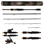 Rigged And Ready Predator P-S-B Unique Predator-Spin-Baitcast Travel Fishing Rod With Case+Micro Trigger +2 Tips,Rod Lengths 2.2