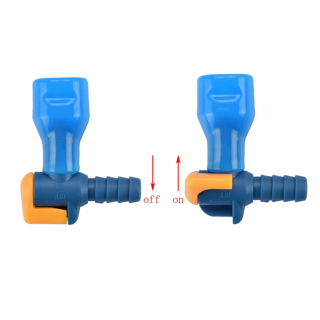 J.Carp On-Off Switch Bite Valve Tube Nozzle Replacement For Hydration Pack Bladder (Blue-90 Degree)