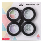 Mr Pen- Whiteboard Tape, 12 Pack, Black, Thin Tape For Dry Erase Board, Whiteboard Accessories, Dry Erase Board Accessories, Str