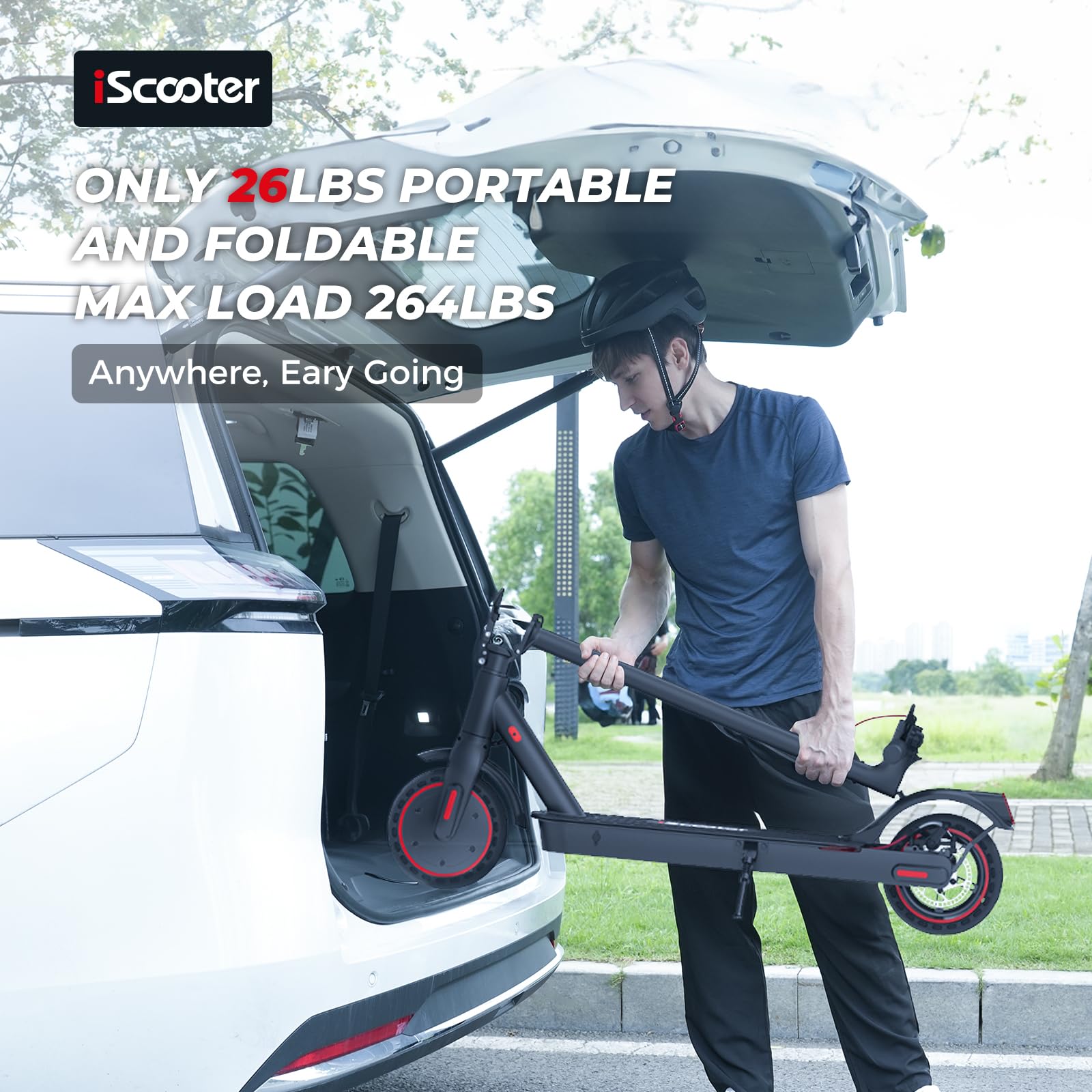 iScooter Electric Scooter for Adults, 17 Miles Range, 19 Mph Top Speed, Foldable Scooter Electric with 8.5 Solid Tire, Smart A