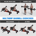 Yes4All Multi Grip Barbell - Swiss Bar, American Bar With 2 Collars, Fits Olympic Weight Plates - Commercial And Home Gym & Supp