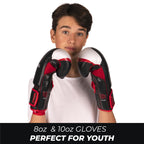 Essential Boxing Gloves Red 8-Oz