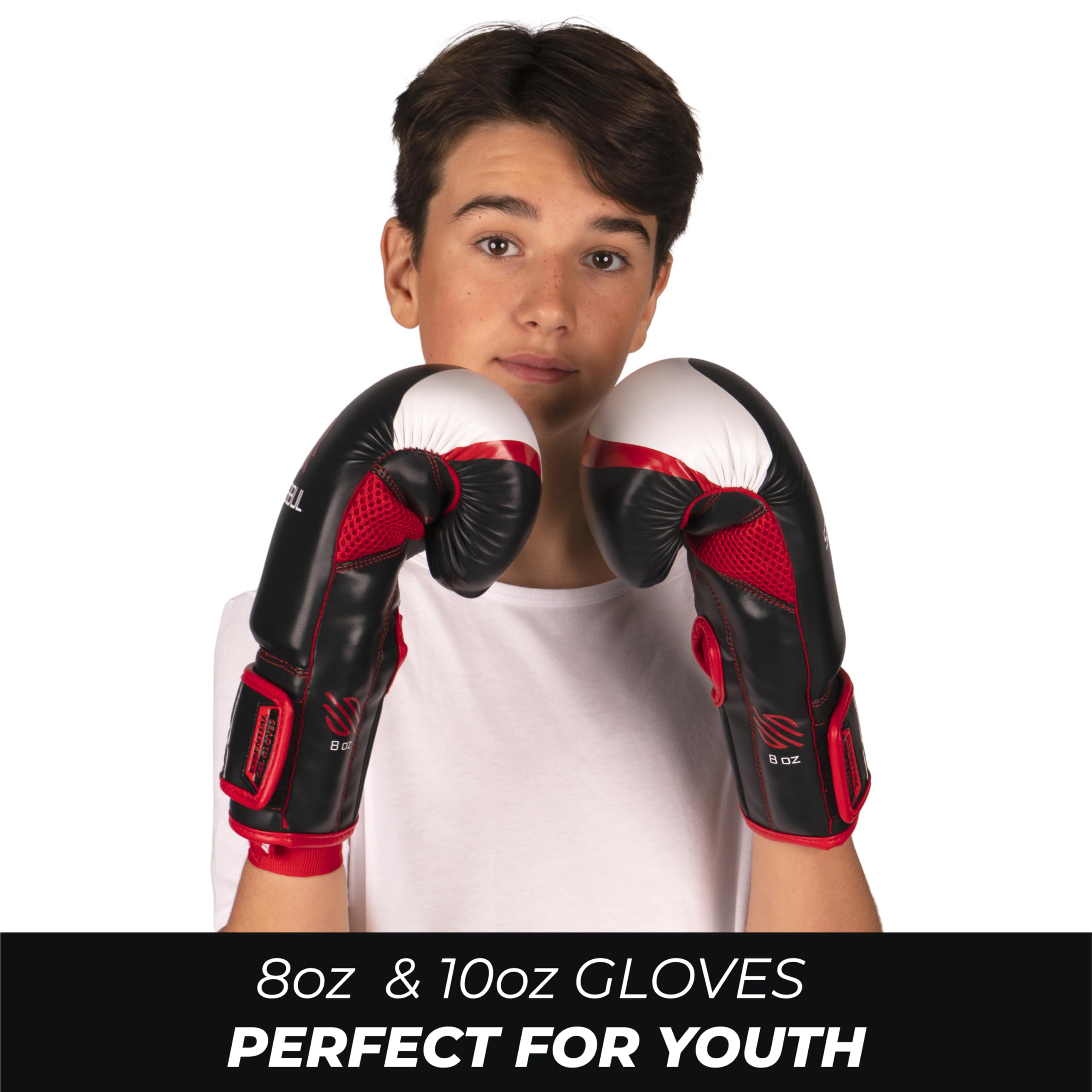 Essential Boxing Gloves Red 8-Oz