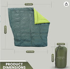 Two-Person Double Wide Sleeping Bag Top Quilt - 850 Down Ultralight Camping Blanket - 3.3 Lbs, 30F Rated, Water-Resistant Backpa